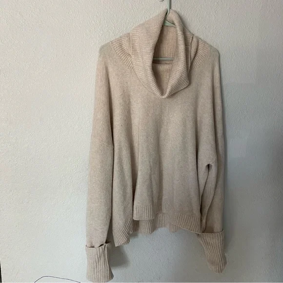 CHELSEA28 Cowl Neck Sweater In Beige Oatmeal Light Heather - Picture 2 of 8